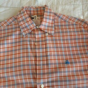 Brooks Brothers Plaid Orange Dress Shirt (size S)